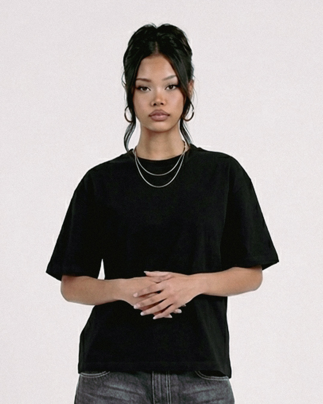 ONLY BOXY TEE - BLACK